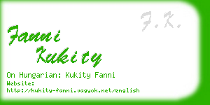 fanni kukity business card